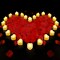 2000 Pcs Red Artificial Rose Petals with 24 Pcs Heart Shape Flameless Led Candles,Rose Petals and Candles Set,Romantic Decorations
